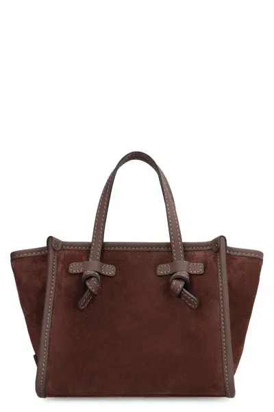 Gianni Chiarini Miss Marcella Suede Handbag In Brown