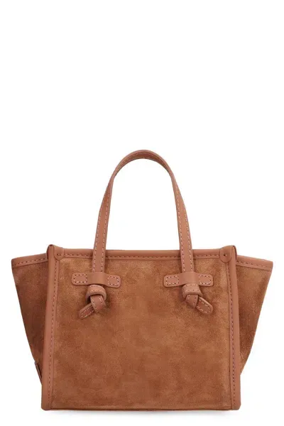 Gianni Chiarini Miss Marcella Suede Handbag In Brown