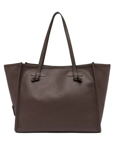 Gianni Chiarini Shopping Bag In Double Bubble Leather In Brown