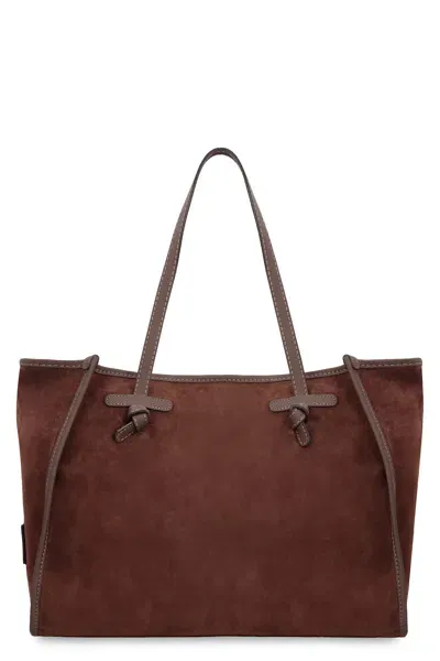 Gianni Chiarini Marcella Suede Tote Bag In Brown