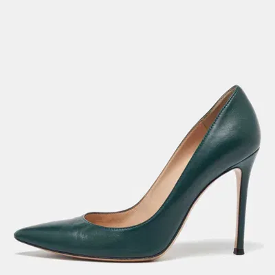 Pre-owned Gianvito Rossi Green Leather Gianvito Pumps Size 38.5