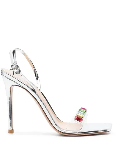 Gianvito Rossi High Heels Ribbon Sandals In White