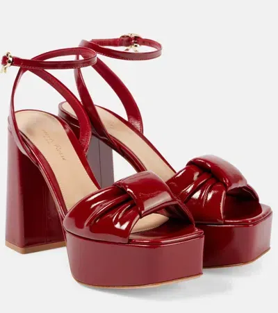 Gianvito Rossi Paradì Leather Platform Sandals In Red