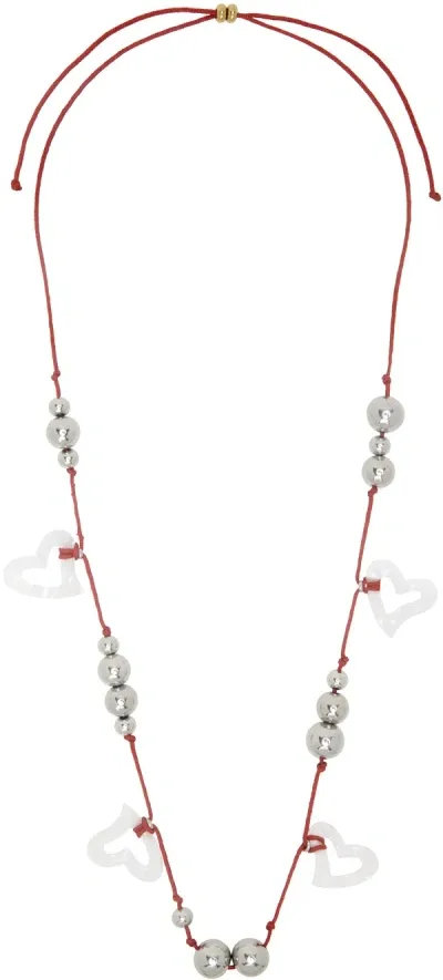 Gimaguas Red Love Necklace In Black