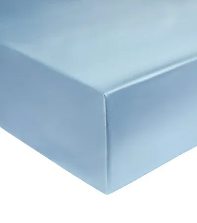 Gingerlily Silk Double Fitted Sheet In Blue