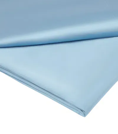 Gingerlily Silk Super King Flat Sheet In Blue