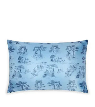 Gingerlily X Sheila Bridges Silk Harlem Toile Pillowcase In Blue