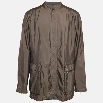 Pre-owned Giorgio Armani Brown Silk Blend Jacket Xxxl