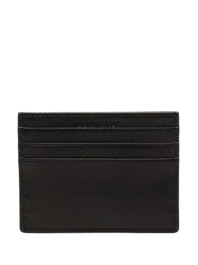 Giorgio Armani Leather Cardholder In Black