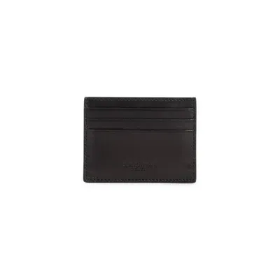 Giorgio Armani Logo Debossed Card Holder In Black