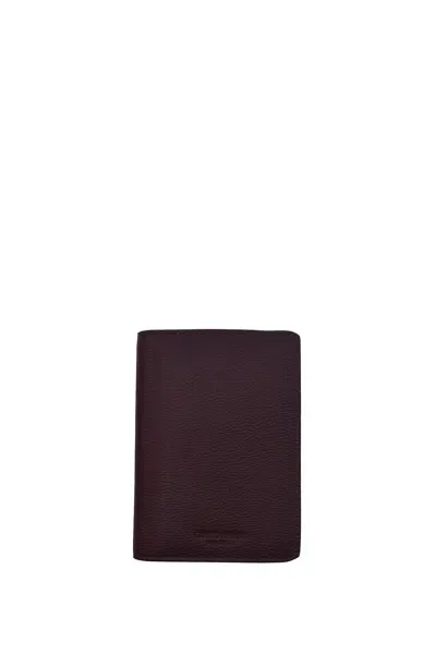 Giorgio Armani Passport Holder In Bordeaux