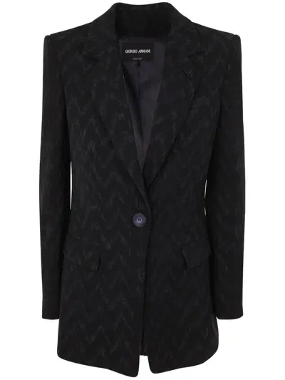 Giorgio Armani Single Breasted Blazer In Multi