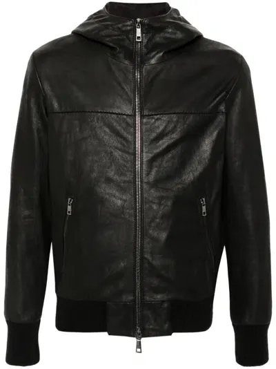 Giorgio Brato Leather Jacket In Black