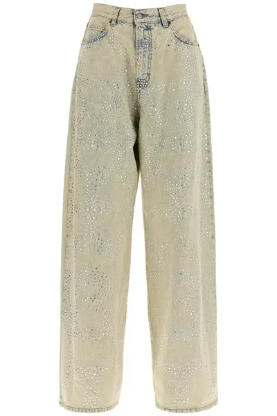 Giuseppe Di Morabito Jeans A Gamba Larga Con Strass In Neutro