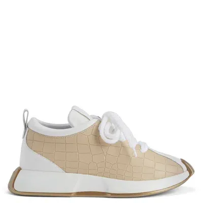 Giuseppe Zanotti Ferox Crocodile-print Sneakers In White