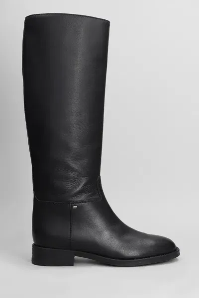 Giuseppe Zanotti Nourine Low Heels Boots In Black Leather