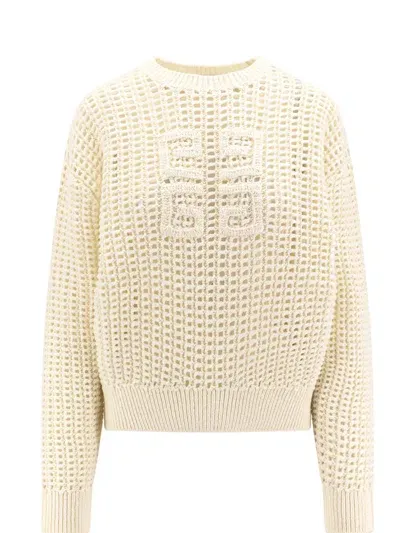 Givenchy 4g Motif Crochet Knit Jumper In White