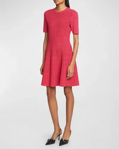 Givenchy 4g Pointelle Mini Dress In Red