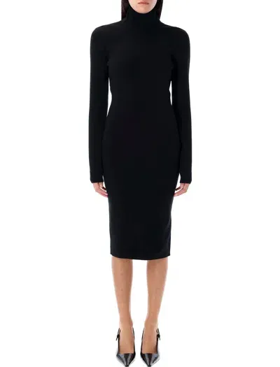 Givenchy Back Tied Midi Dress In Black