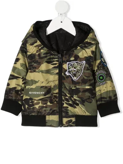 Givenchy Camouflage-print Hooded Jacket In Green