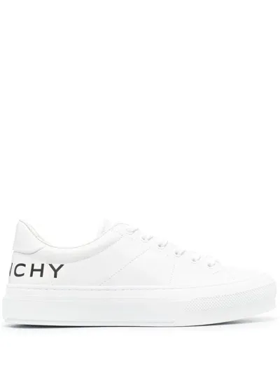 Givenchy City Sport Leather Sneakers In White