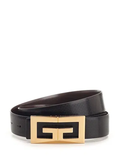 Givenchy Classic Logo Plaque Buckle Belt In Brown