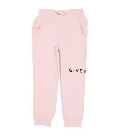 Givenchy Kids' Cotton-blend Logo Sweatpants In Pink