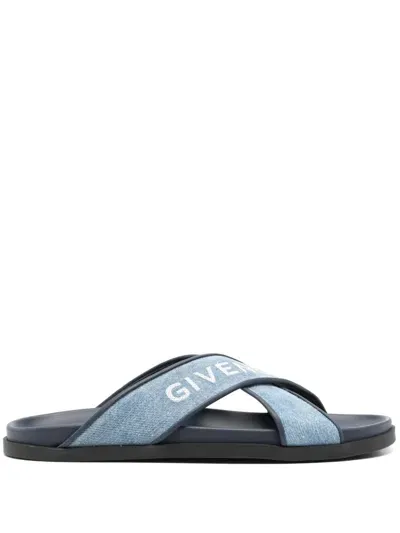 Givenchy G Plage Slides In Blue