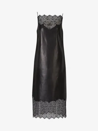 Givenchy Leather Midi Dress In Black