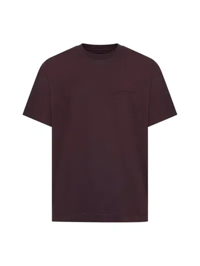 Givenchy Logo Detailed Crewneck T-shirt In Burgundy