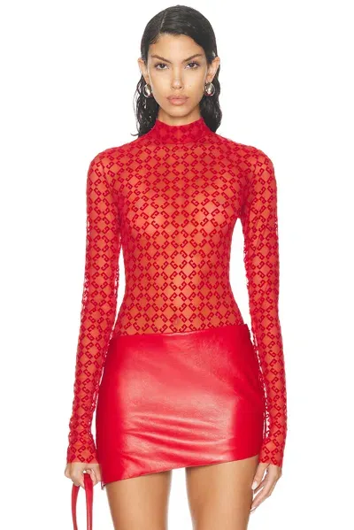 Givenchy Long Sleeve Bodysuit In Red