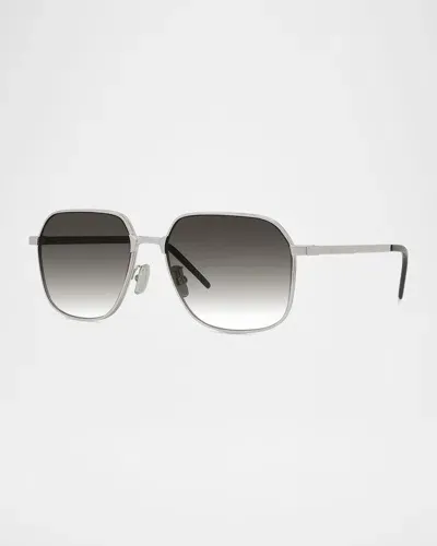 Givenchy Men's Gv One Metal Square Sunglasses In Shiny Palladiumgradient Smoke