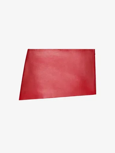 Givenchy Mini Asymmetric Skirt In Leather In Red