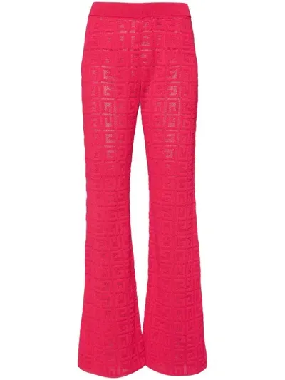 Givenchy Open-knit Trousers In Red