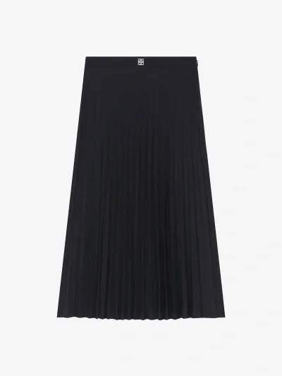 Givenchy Women's Pleated Skirt In Wool In Black