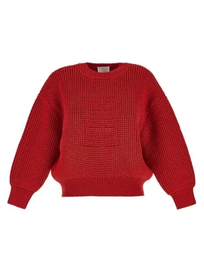 Givenchy Signature 4g Motif Crew Neck Sweater In Red