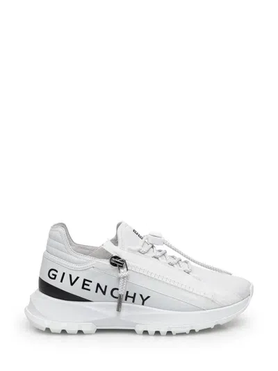 Givenchy Specter Running Sneakers In White Leather With Zip In White,black