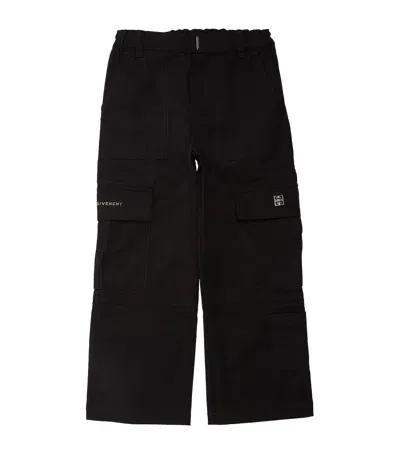 Givenchy Kids' Stretch-cotton Cargo Trousers In Black