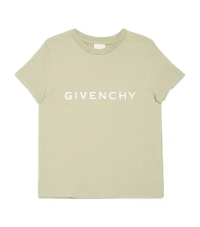 Givenchy Kids' Stretch-cotton Logo T-shirt In Green