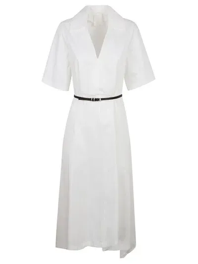 Givenchy Voyou Asymmetric Midi Dress In White