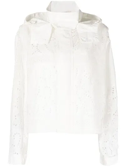 Goen J Cropped Hooded Jacket In White