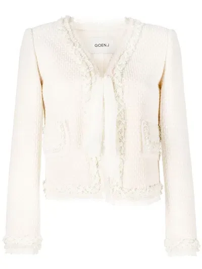 Goen J Long Sleeve Blazer In White