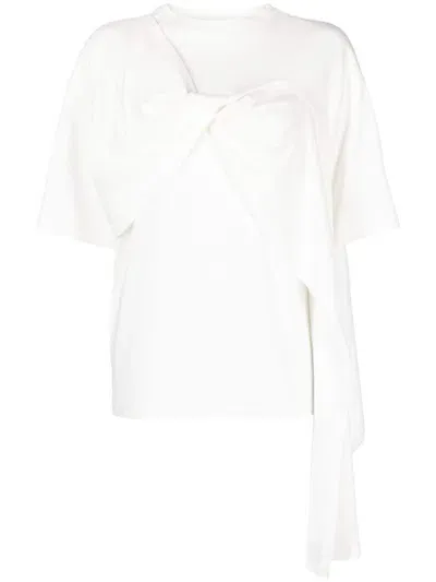 Goen J Drapiertes T-shirt In White