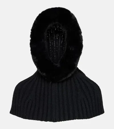 Goldbergh Naomi Faux Fur-trimmed Hood In Black