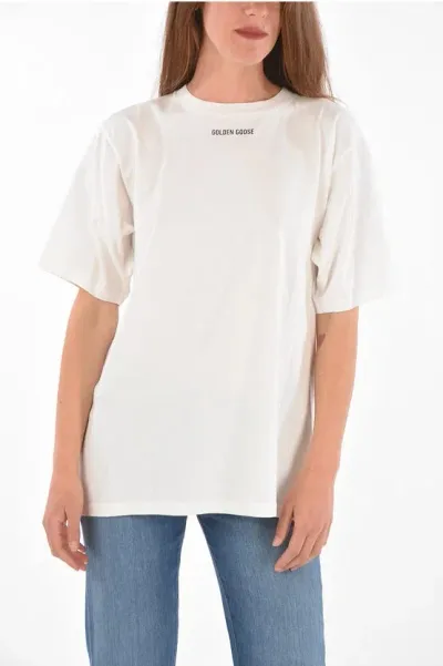 Golden Goose Back Printed Oversized T-shirt In White