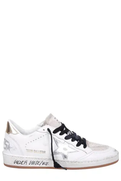 Golden Goose Ball Star Lace-up Sneakers In White