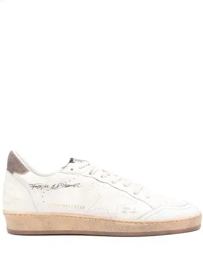 Golden Goose Ballstar  Nappa Upper Suede Heel Shoes In White