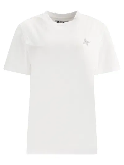 Golden Goose "glittered Small Star" T Shirt In White