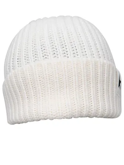 Golden Goose Ivory Wool Beanie Woman In White