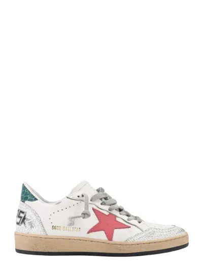 Golden Goose Leather Sneakers With Back Patch With Coco Print In White